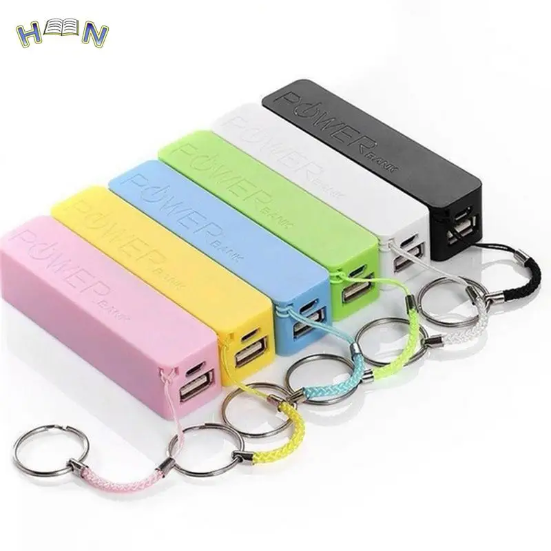 2600mAh USB External Power Bank Case Pack Box 18650 Battery Charger No Battery Powerbank with Key Chain Portable