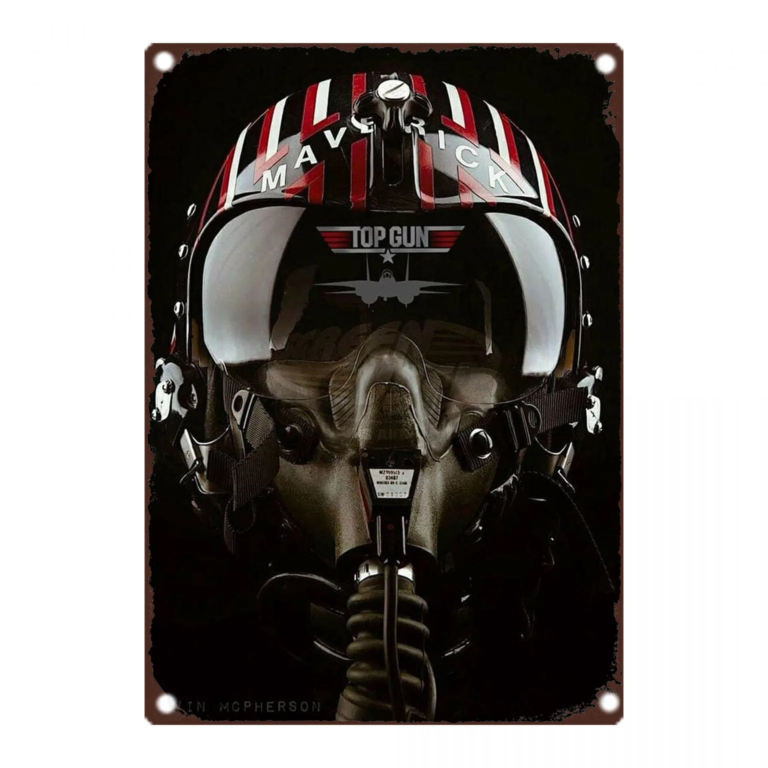 

2D плоский винтажный металлический знак Top Gun, 1 шт., 8x12 дюймов | Настенное искусство в стиле ретро ВВС и ВМФ для декора дома, бара, гаража