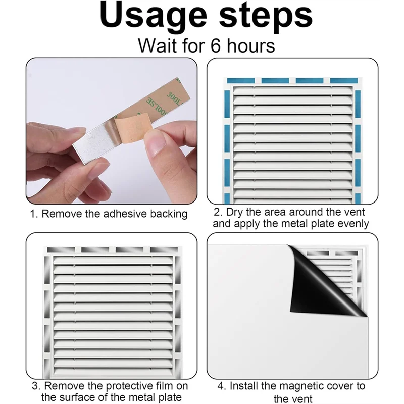 AB66-voor magnetische montage compatibele zelfklevende metalen platen 20 stuks met sterke lijm voor niet-stalen ventilatieopeningen