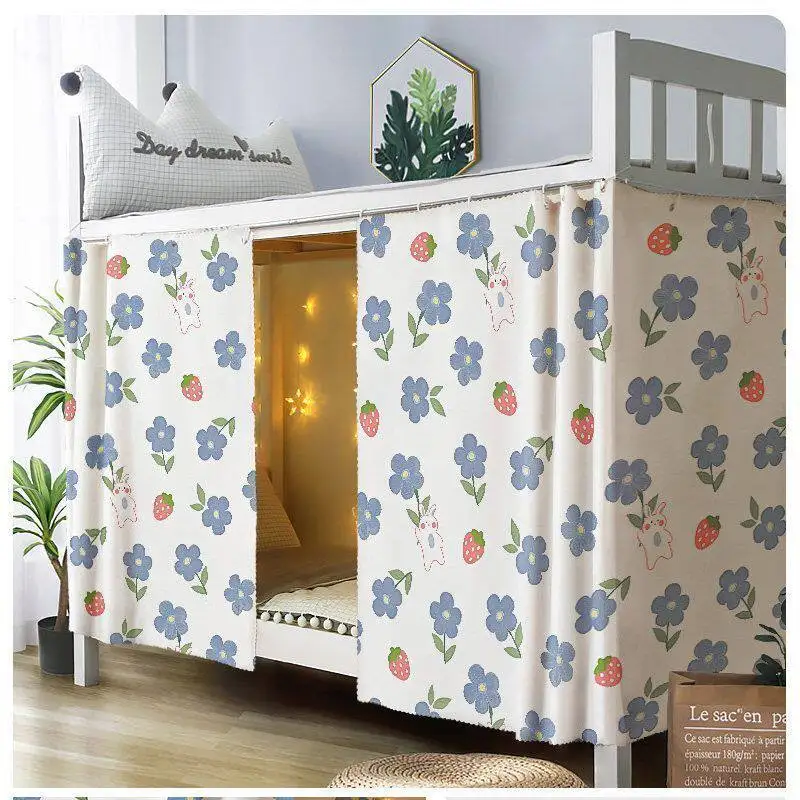 VIKAMA Dorm Bunk Bed Curtain Blackout Privacy Desk Enclosure Upper Lower