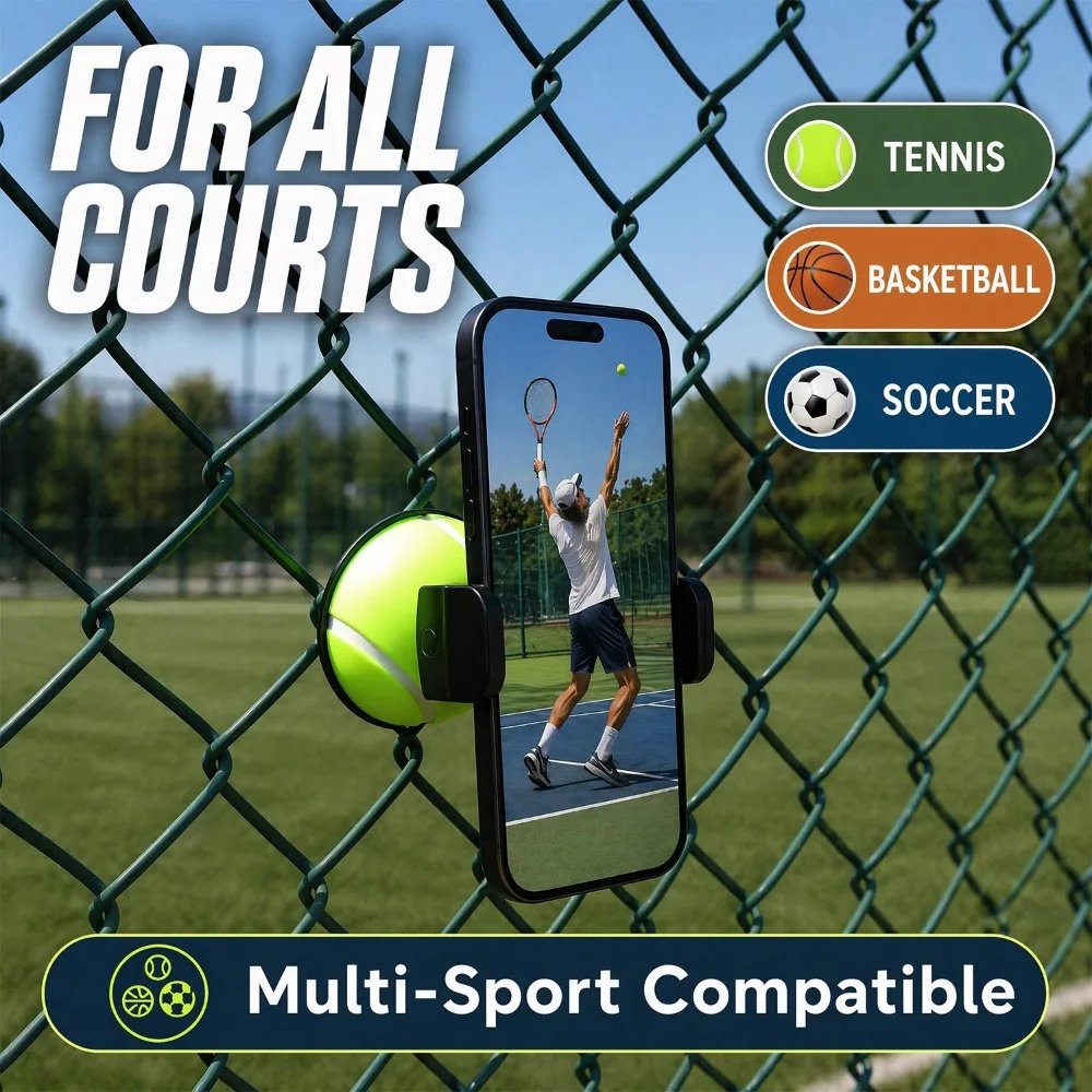 Universal Ball-shaped Phone Holder 360° Rotating Gimbal Fence Fixed Bracket Portable Phone Support for Outdoor Sport Shoot Video view 2