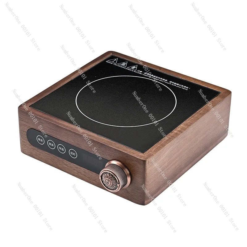 Simplified Solid Wood Electric Ceramic Stove for Tea Brewing, High-Temperature Resistant Water Boiling Stove
