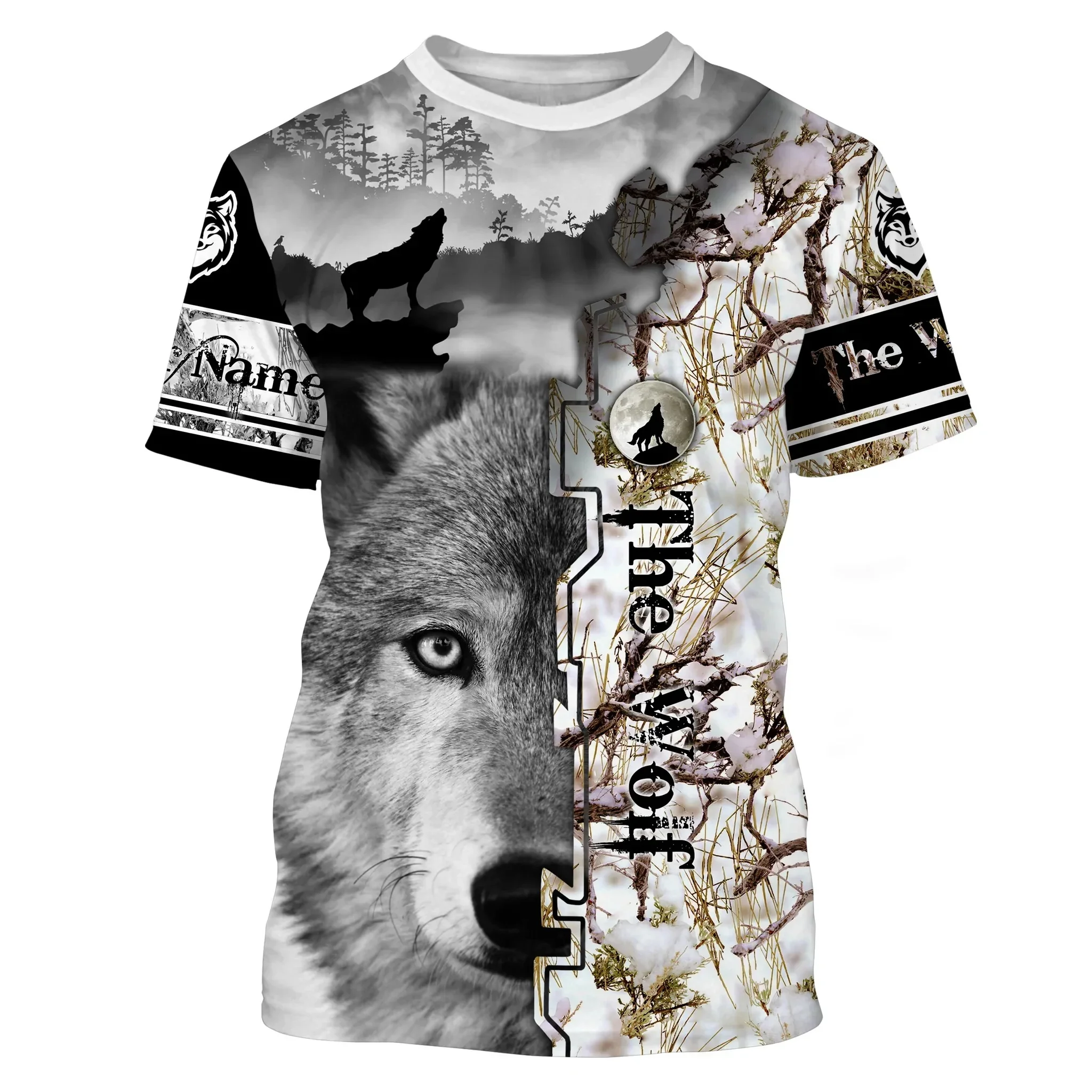 Personalized Name Wolf / Deer Hunting 3D All Over Printed Men's Fashion t shirt Summer Unisex Casual short sleeve T-shirt TX299