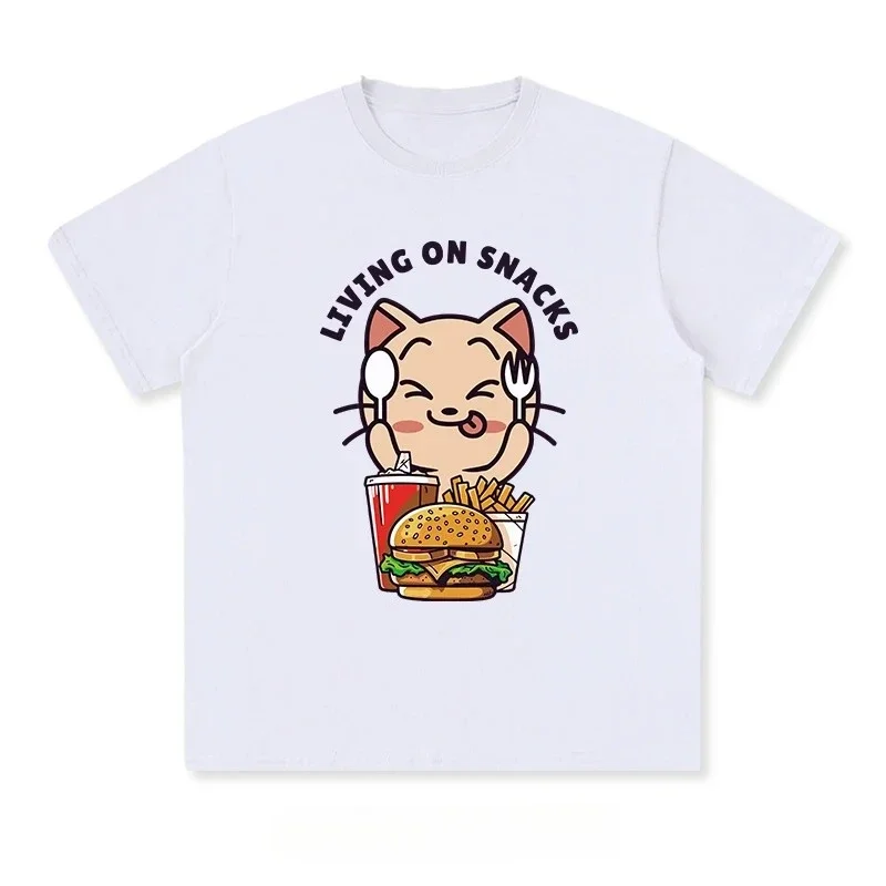 

Printed T-Shirt Foodie Graphic Tees for Women Summer Tops Snackcore Streetwear Women Clothing Graphic T Shirts Aesthetic Y2K Top
