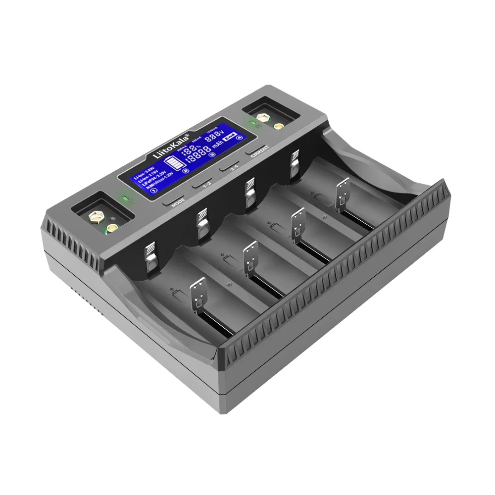 LiitoKala Lii-D4XL 21700 Battery Charger For 18650 18350 26650 16340 14500 3.7v 1.2V 3.2V Ni-MH/Cd,AA AAA SC D C battery charger