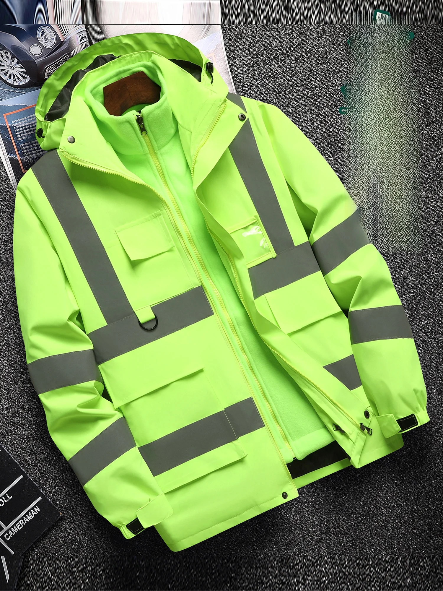 

Мужская зимняя куртка для активного отдыха Jaet Thiened Fce с ветрозащитой, съемным капюшоном, застежкой-молнией, серебристым мехом