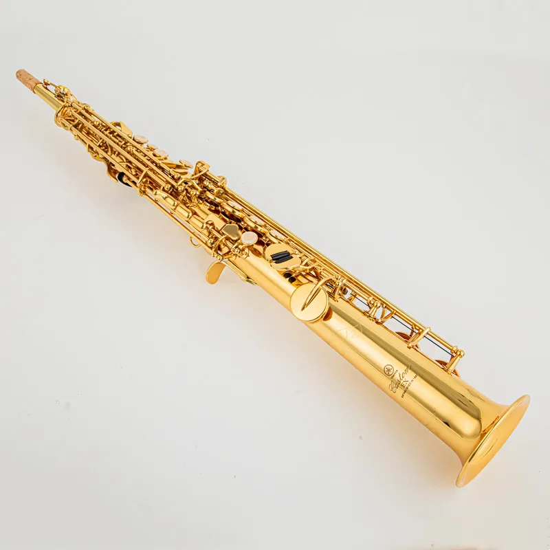 Made in Japan 875EX Soprano Saxophone B-Flat Straight Gold Lacquered Body musical instrument professional with Case Accessories