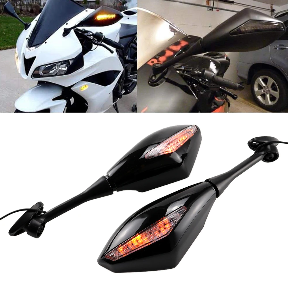 Racing Rearview Mirrors With Turn Signals LED For Honda CBR125R CBR150R CBR600RR /CBR1000RR 2004-2007