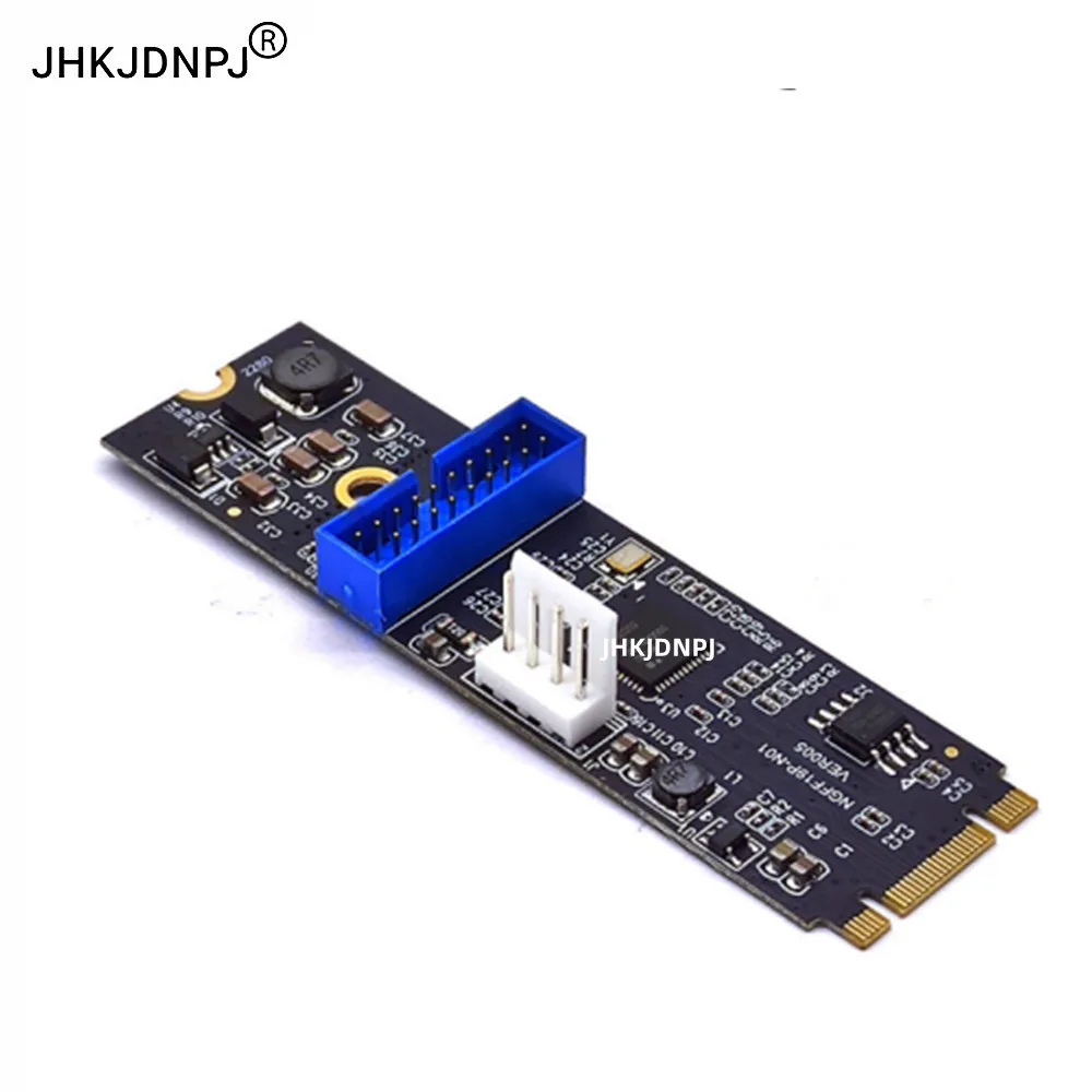 M.2 NGFF Key B+M Interface to USB 3.0 19Pin Socket Adapter with Molex 4Pin Power Cable