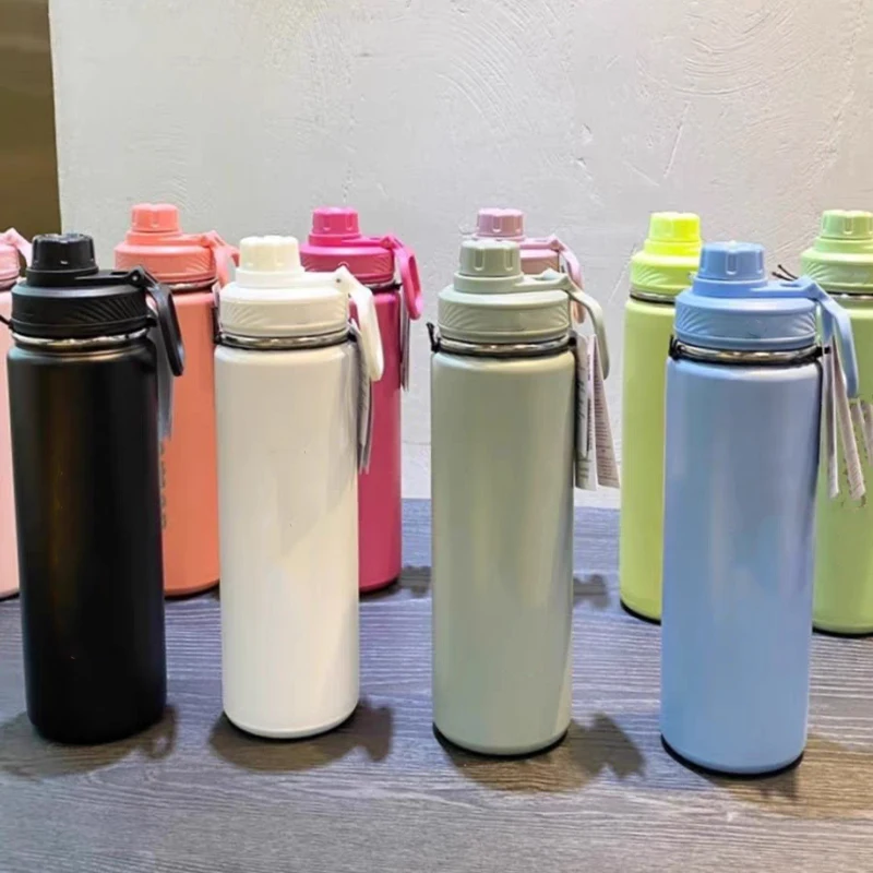 710ml Lulu Insulated Water Cup Sports Bottle Water Bottles Stainless Steel Pure Titanium Vacuum Portable Leakproof Outdoor Cup