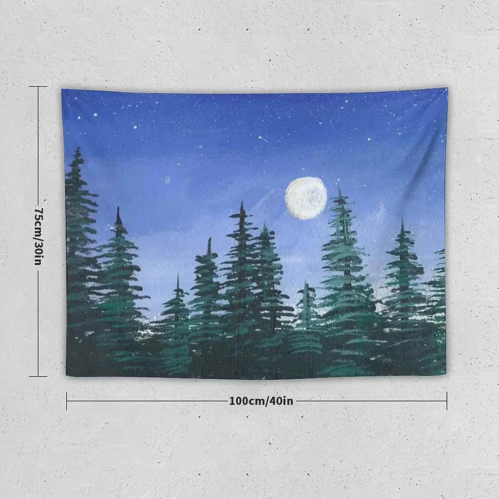 Full Moon Over a Redwood Forest - Camping Vibes Tapestry Room Decorations Aesthetic Mushroom Aesthetic Room Decoration Tapestry