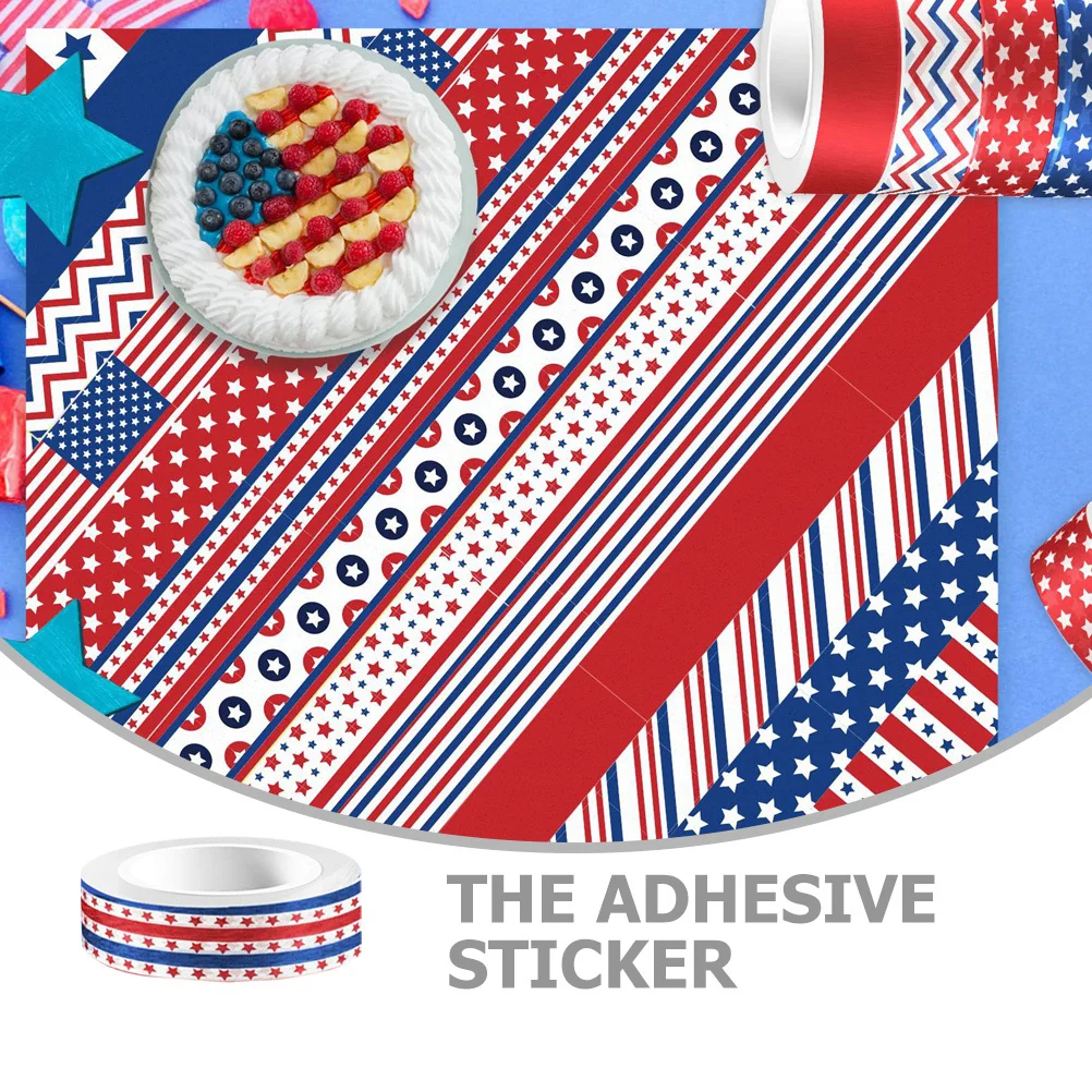 

12 Rolls Independence Day Tape Decorative Tapes 4th of July Themed Scrapbook Adhesive DIY Projects Decorative Tape