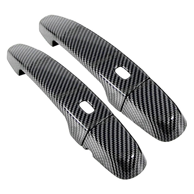 1 Set Door Handle Cover Trim 2 Holes Fit for Chevrolet Malibu Sedan 2016-2018 2019 2020 2021 2022 2023 Black Carbon Fiber Style