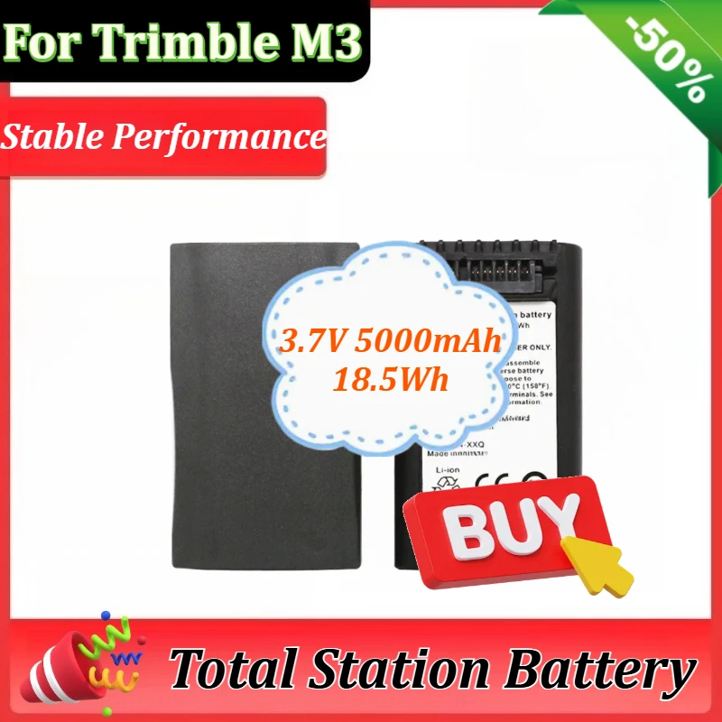 

Новая аккумуляторная батарея 3.7V 5000mAh 18.5Wh 890-0084-XXQ для Trimble M3 DR2 DR3 DR Nomad Total Station с двойным зарядным устройством Bateria M3