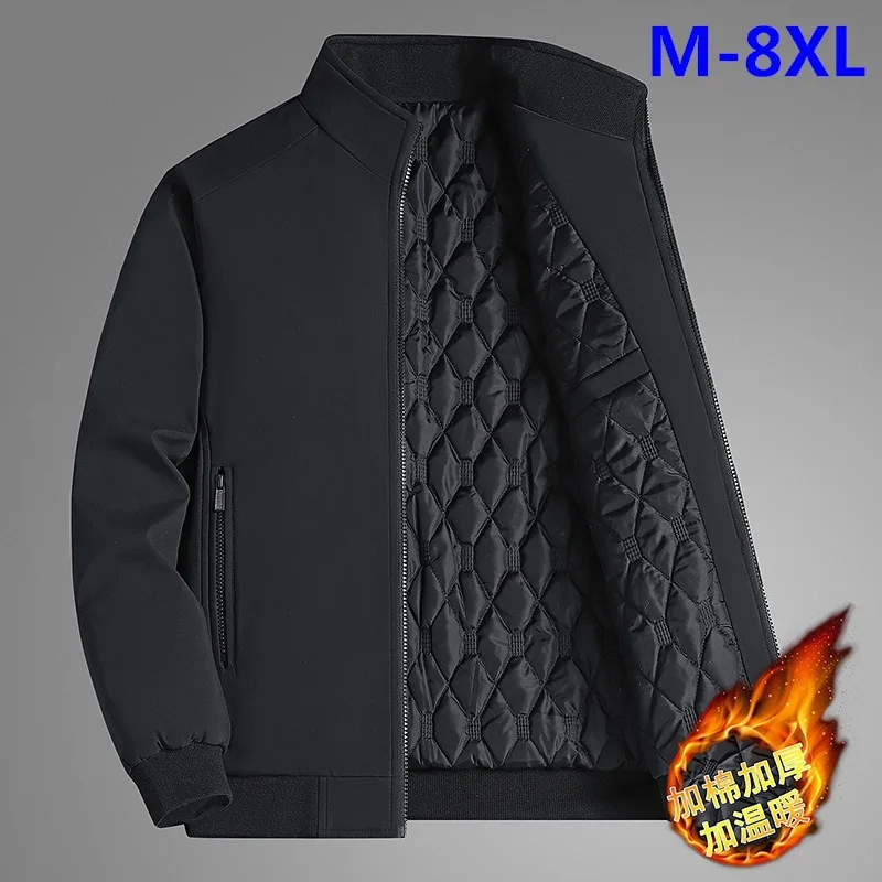 Large Size M~8XL Men's Streetwear Varsity Jacket Casual Windproof Bomber Coats Windbreaker Warm Winter Padded Coats Parkas Male