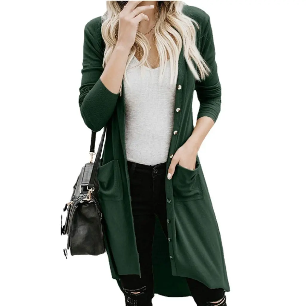 

Single Breasted Knitted Cardigan Long Sleeve Button up Sweater Jacket for Women Autumn Winter Fashion Outerwear