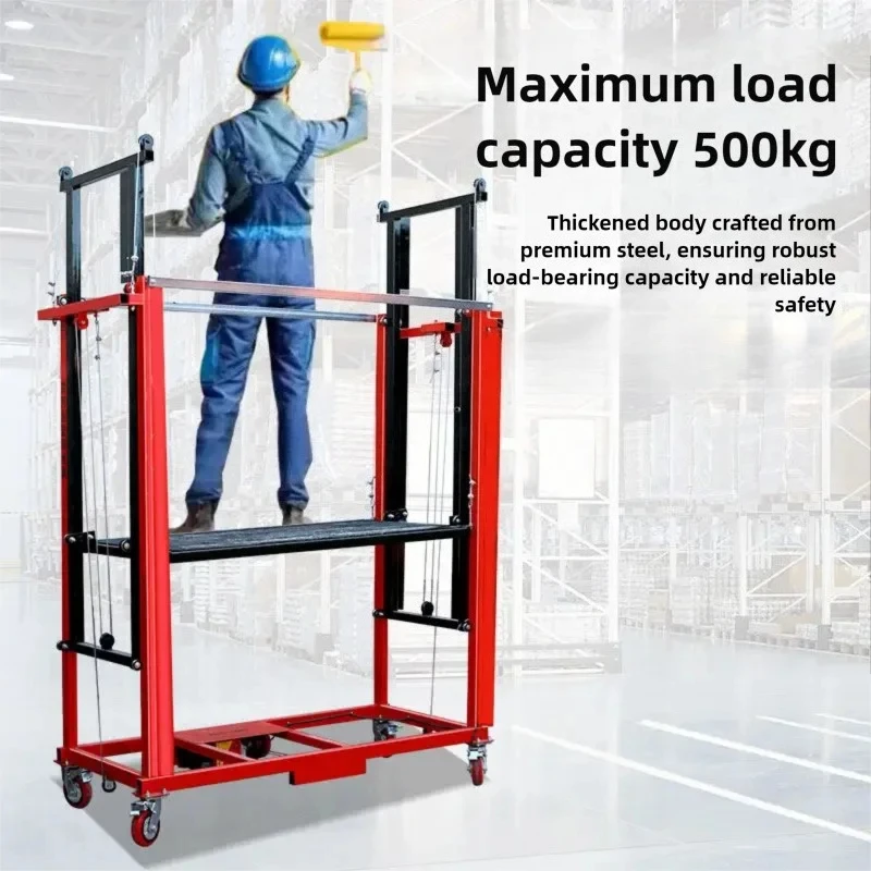 

Electric Scaffolding - Folding Mobile Aerial Work Platform, Load Capacity 300/500 Kg Lifting Height 1.5m-12m Warehouse Factory