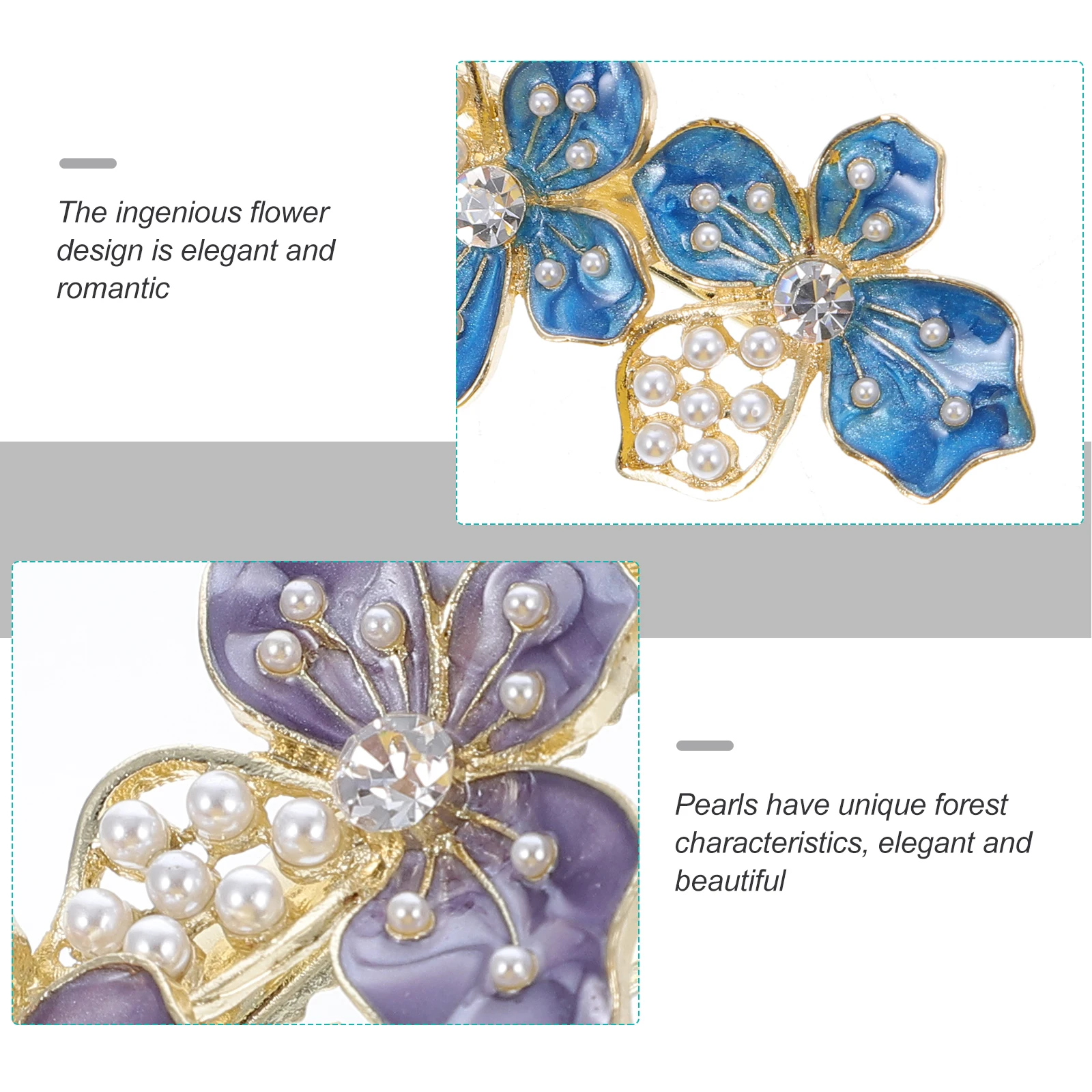 

2 Pcs Pearl Side Hair Clip Decorative Clips Flower The Flowers Bride Tassels Hairpin
