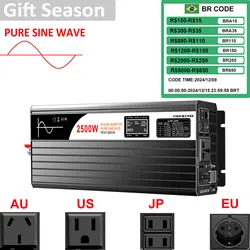 純粋な正弦波ソーラーシステム用インバーター,2500W,dc 12v 24v 48v,110v 220v,液晶ディスプレイ