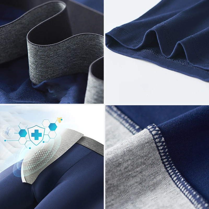 Large Size Men's Long Leg Boxer Shorts High-rise Breathable Underwear Sports Lengthen Underpants Male Sexy U Bulge Pouch Panties