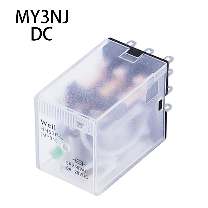 

New Frosted Cover Micro Mini Relay HH53P MY3NJ MY3 11Pin DC6V/12V/DC24V/36V/48V/110V/220V Coil General Purpose Intermediate Elec