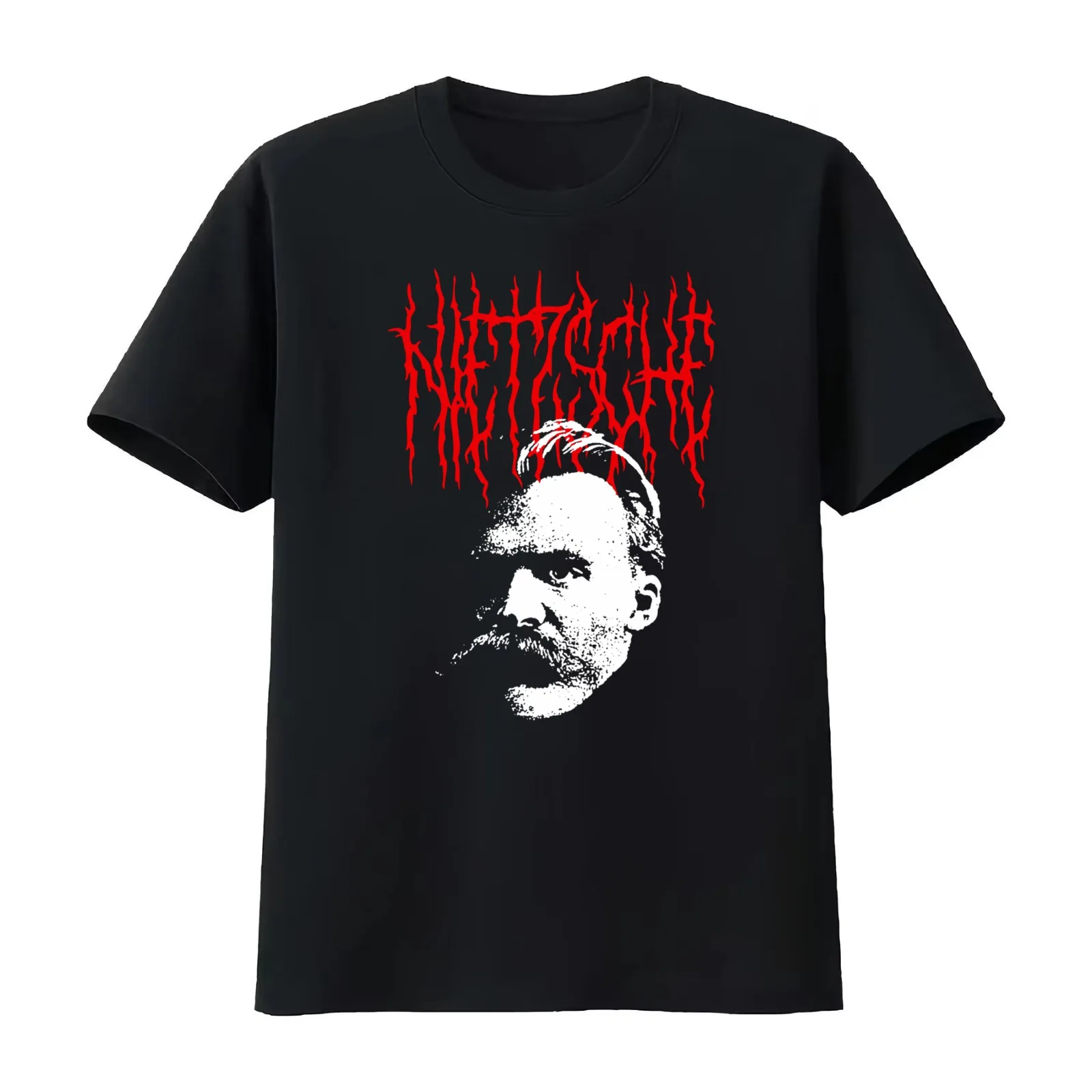 Friedrich Nietzsche Metal Philosopher T-Shirt Summer Casual Cotton Tee Oversized Streetwear Tops Vintage Graphic Print