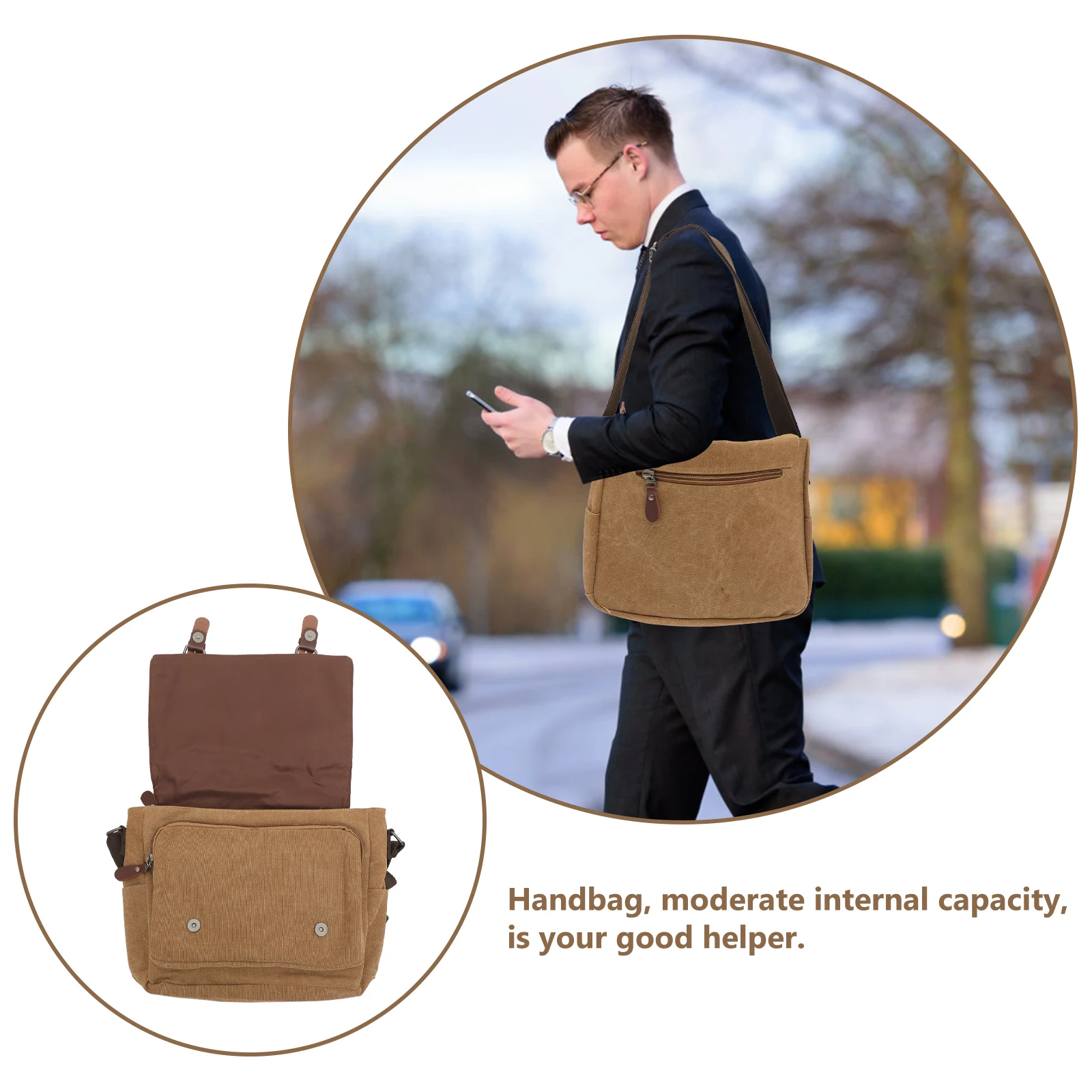 

Canvas Crossbody Large Capacity Lightweight Men Women School Aesthetic Practical Gift Choice Fashion Style Satchel Messenger Bag