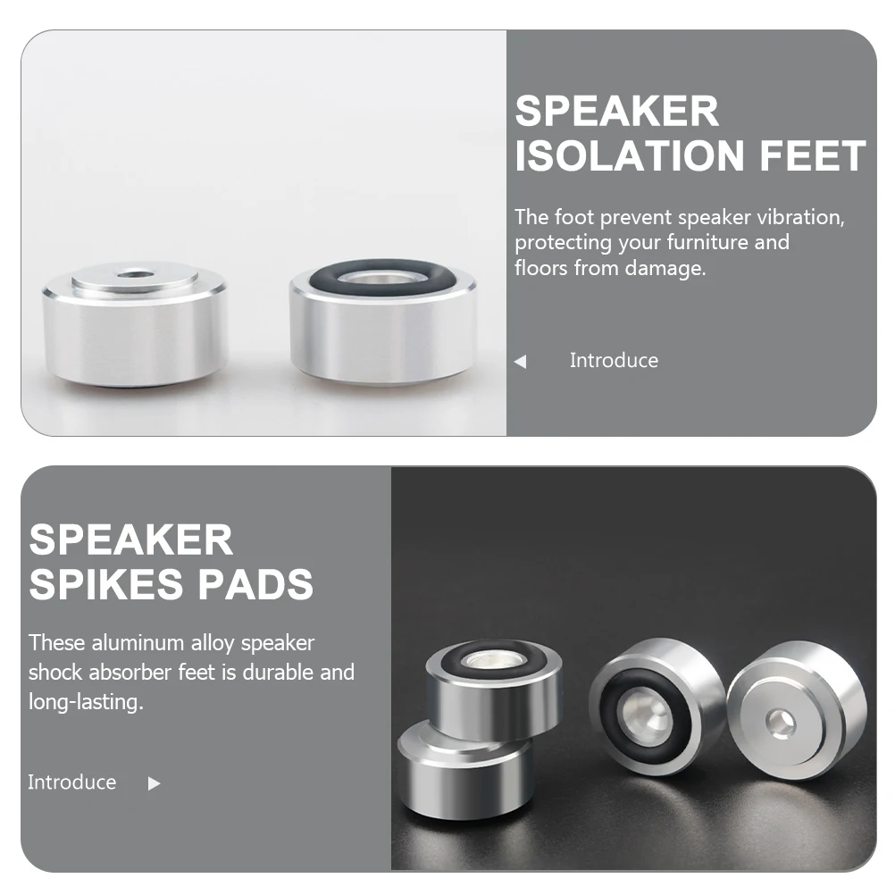 

4pcs Speaker Isolation Feet Vibration Absorber Subwoofer Pad Shock Spikes Base Mat Turntable Platform Floor Protector