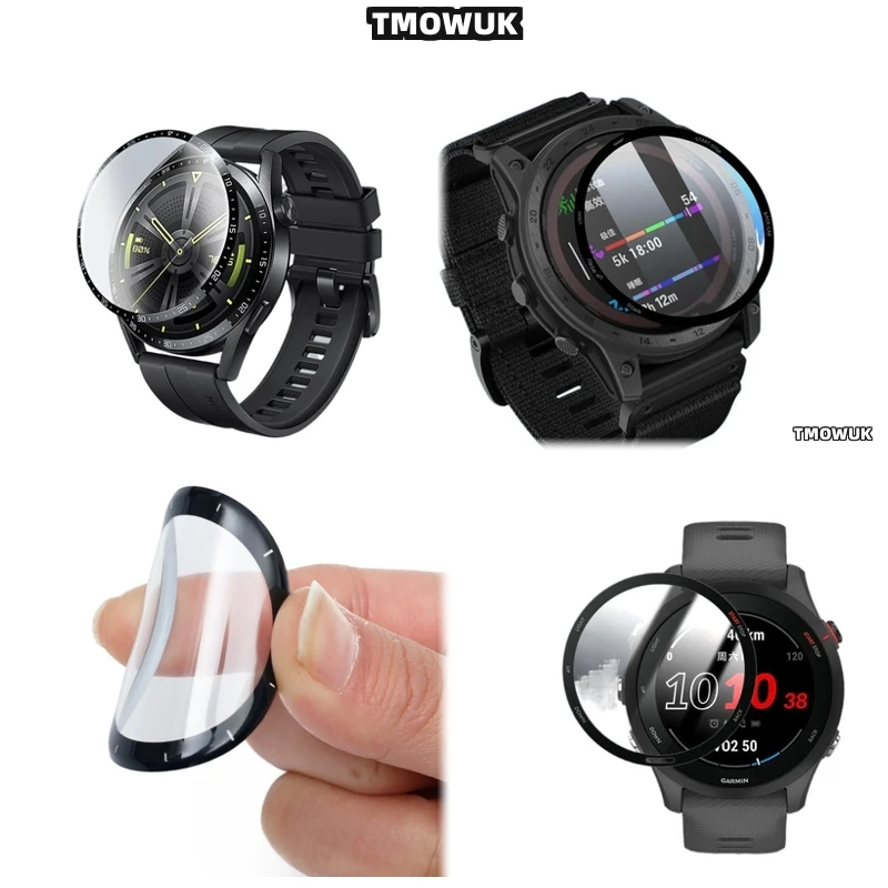 

For Garmin Fenix 6 7 8 7X 6X 7S 47mm 51mm Screen Film Anti - Scratch 3D Curved Flexible Full Cover