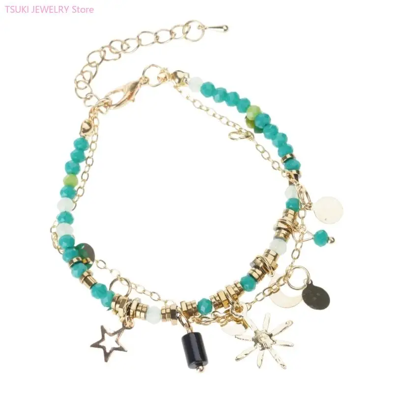 62KE Handmade Beaded Bracelets Unique Flower Bracelet Bohemian Fashion Jewelry