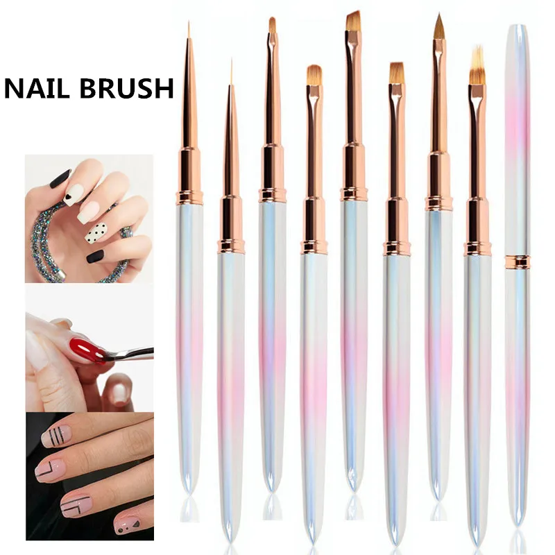 แปรงเพ้นท์เล็บไล่สี 1/8 ชิ้น สำหรับทำเล็บมือ ใช้ในร้านทำเล็บมืออาชีพ สำหรับเพ้นท์ลาย เจลยูวี และต่อเล็บ