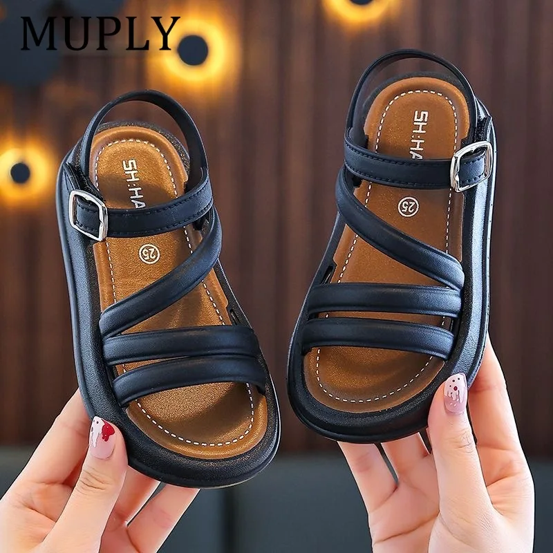 صنادل الأطفال الشرائح الكرتون الأرنب PVC أزياء الصيف حذاء مسطح للفتيات تنفس المضادة للانزلاق أسود أبيض وردي