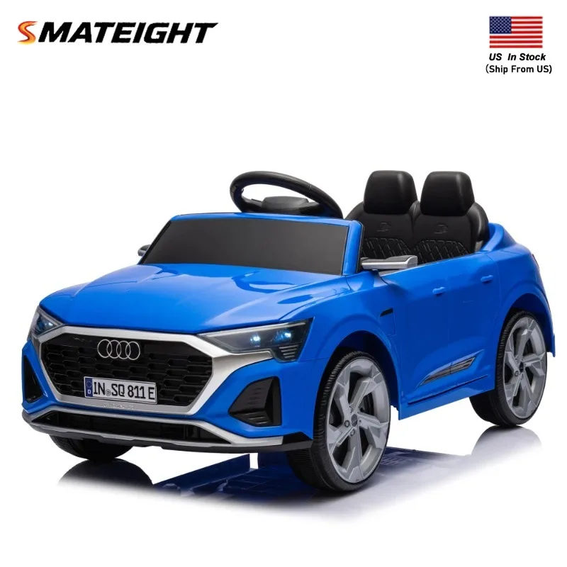 12V Kids Electric Ride On Car, Licensed Audi SQ8, Remote Control, Dual Drive, Suspension, Music, LED Lights, for Ages 3-6
