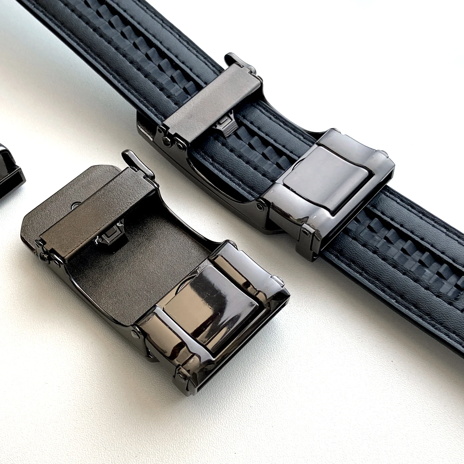 Alloy Automatic buckle for Business men‘s Belts Golden white High quality  Fashion brand Luxury Suit width 3.2-3.6cm Belts