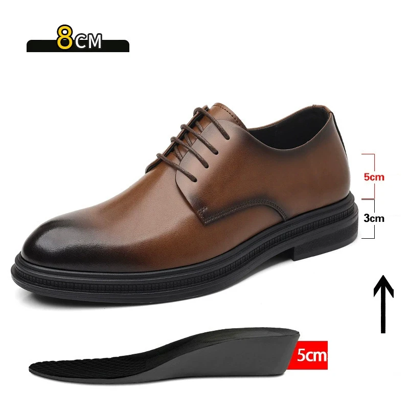 

Туфли-лифты большого размера, мужские осенние деловые деловые туфли в британском стиле с низким вырезом, свадебные кожаные туфли для жениха
