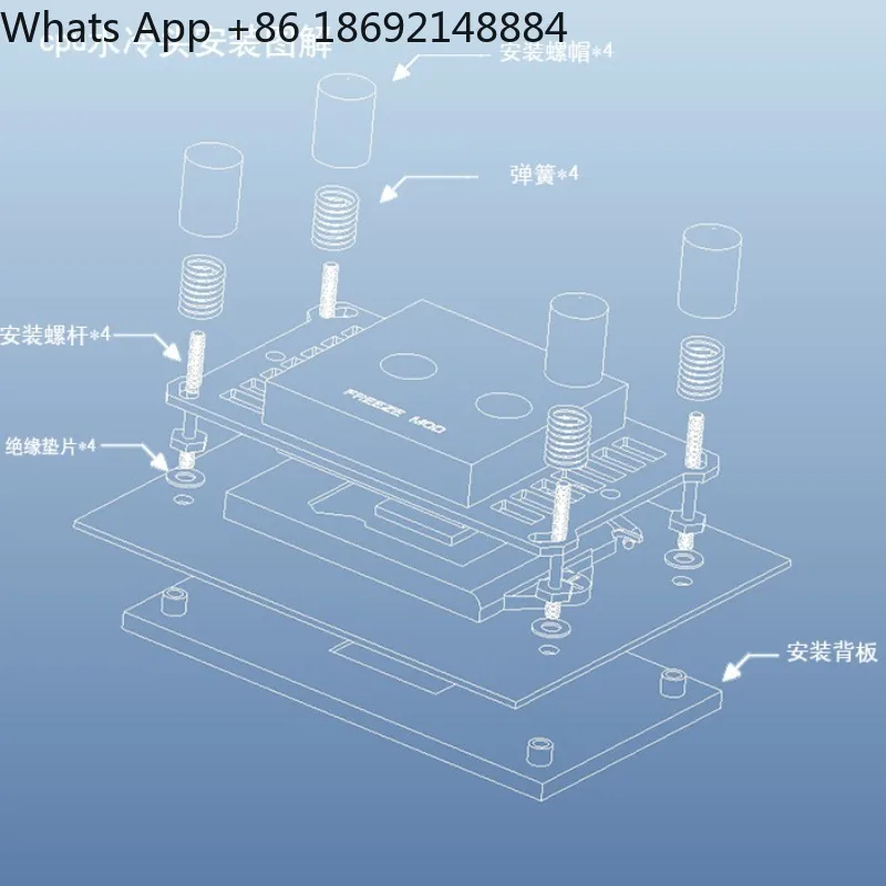 Computer CPU water cooling head jet type black high temperature resistant POM upper cover supports AM4