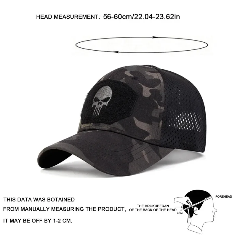 2026 NEW Skull Embroidered Top with Patch Breathable Baseball Caps Spring and Autumn Outdoor Adjustable Casual Hat Sunscreen Hat