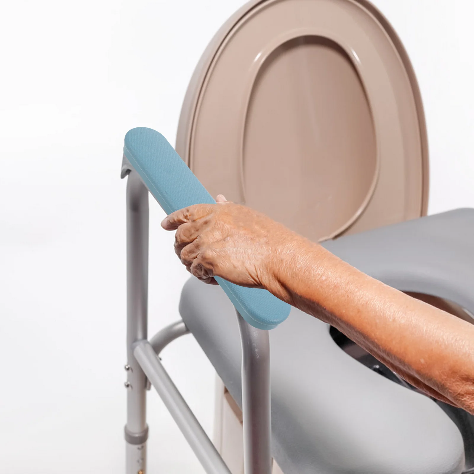 

3Pair Portable Toilet Chair Armrest Caps Non-Slip Folding Support Replacement for Commode Chair Accessories Elderly