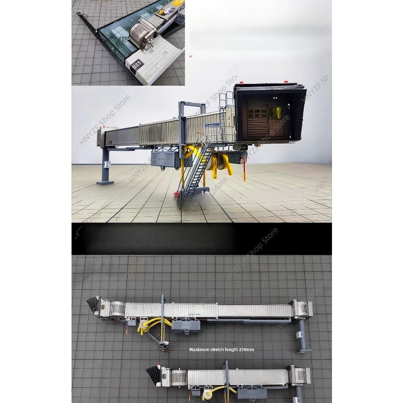 08 Hangar Precision 1:200 Jet Bridge Finished Model, Metal Aircraft Ground Service Corridor Diorama Accessory for Airport