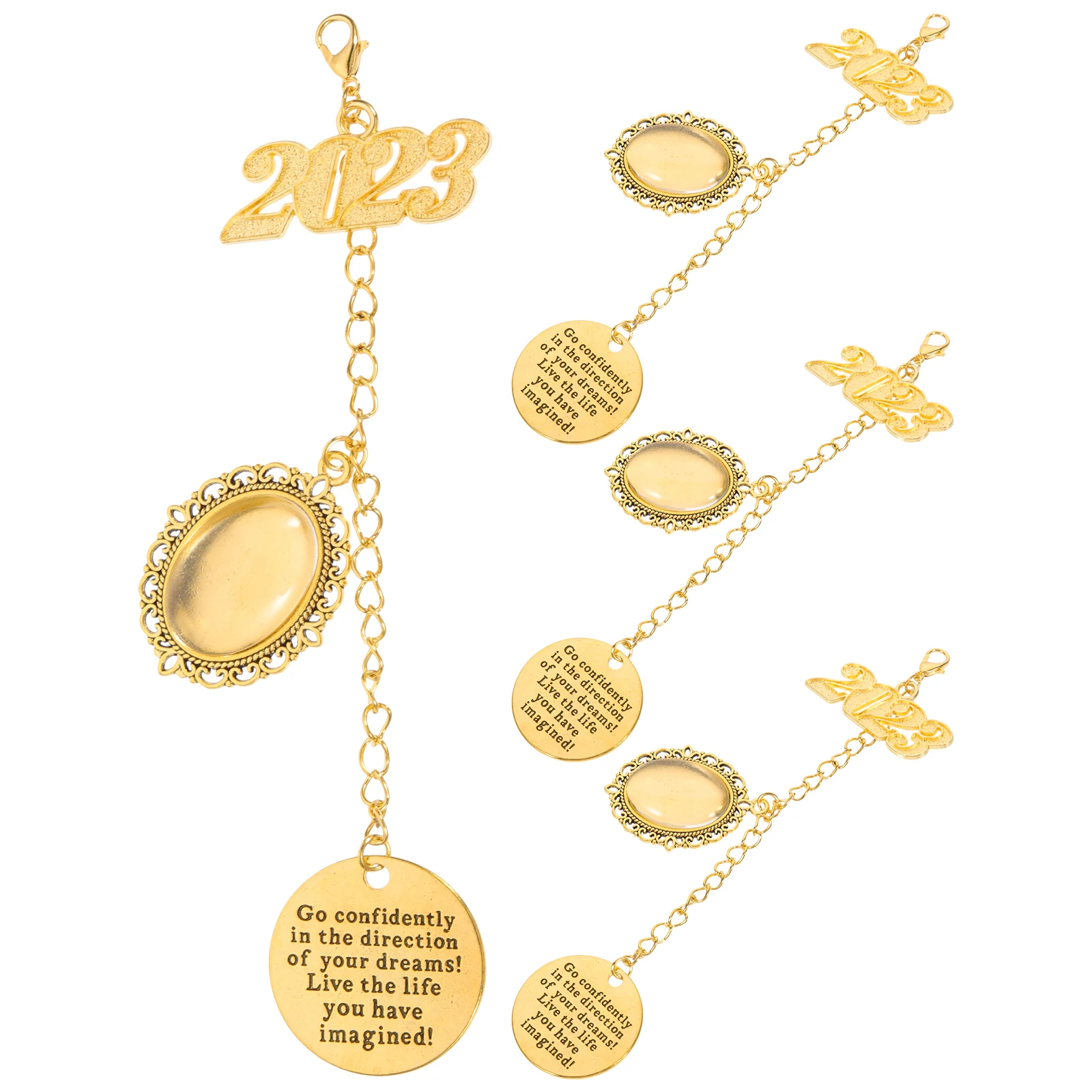 

4 Pcs Photo Pendant DIY Accessory Decoration Graduation Cap Tassel 2023 Charm Gift Keepsake Memorial Decorations Photo