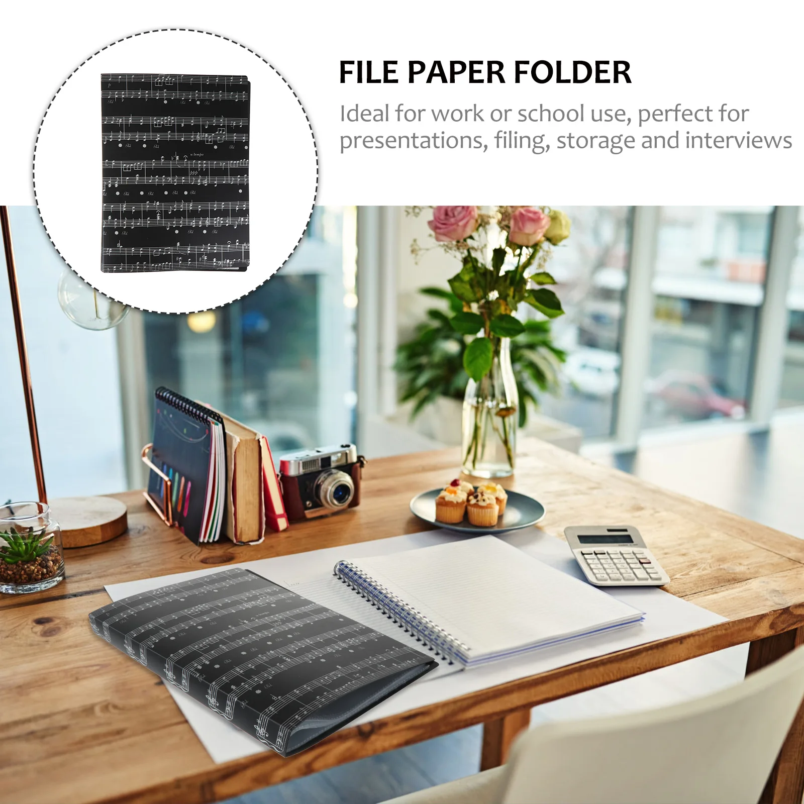 

Music Sheet Folder Portable Black A4 Size 40 Pocket Document Holder File Organizer Storage Folder for Music Sheet Files