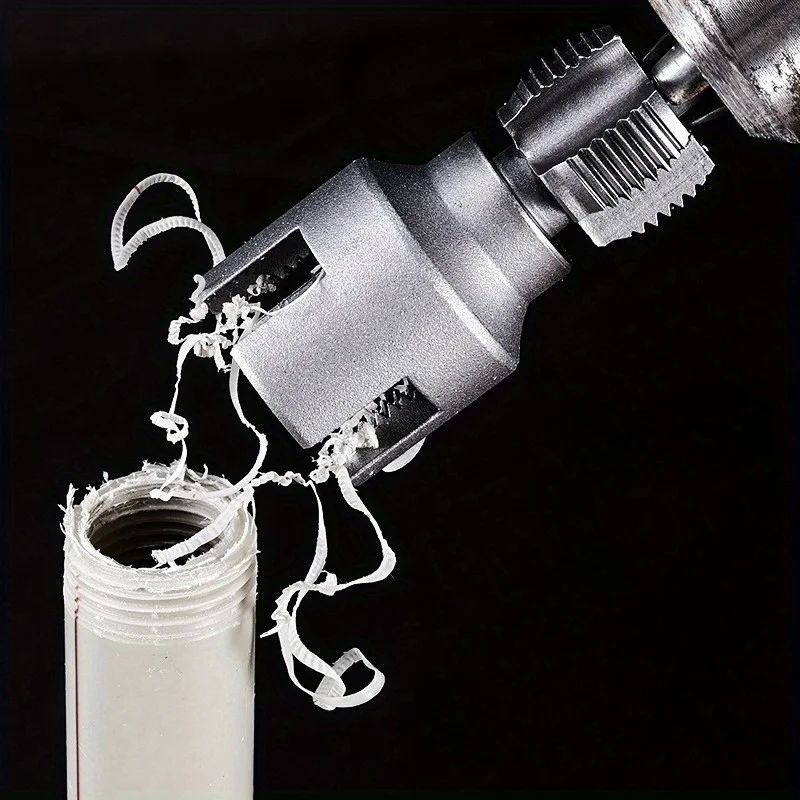 Water Pipe Thread Cutting Tool,Electric Drill Compatible PVC Pipe Threader Kit,1/2'' 3/4'' Internal & External Rethreading Maker