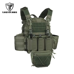 Kamizelka taktyczna ARC Plate Carrier Elastic Triple MAG Front Panel Quick Release Buckle Dump Pouch Sack Pack Body Armor Hunting Vest