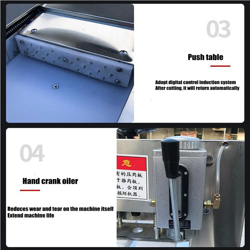 NumBlades-Trancheuse de mouton commerciale avec contrôle, machine à trancher les rouleaux de mouton, trancheuse automatique de viande congelée de bœuf gras, 2 rouleaux, 4 rouleaux, 6/8 rouleaux