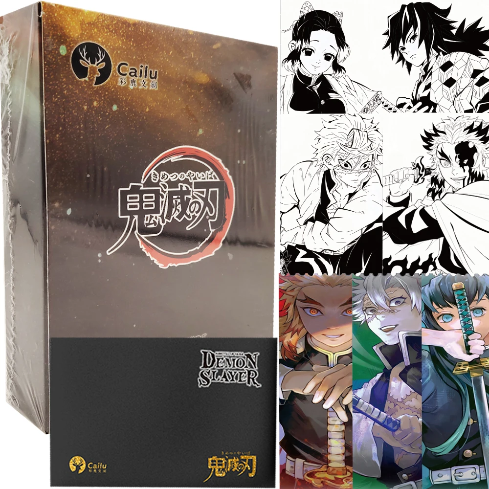 

Demon Slayer Collection Cards for Children Anime Character Exquisite and Handsome Comic Cover Colored Paper Cards Birthday Gifts