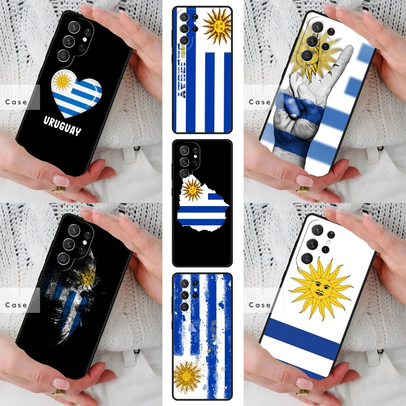 Uruguay Flag TPU Phone Case for Samsung Galaxy S26 S25 S24 S23 S22 S21 S20 Note10 Plus FE Ultra Cover