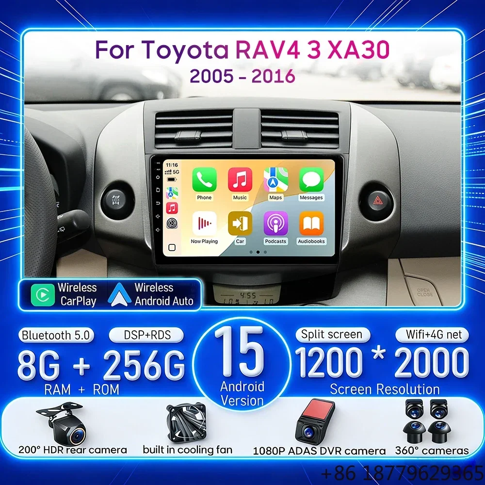 Car Multimedia Player Navigation Android Radio Video Player Stereo CarPlay Auto 2DIN SUV Fitment 2005-2016
