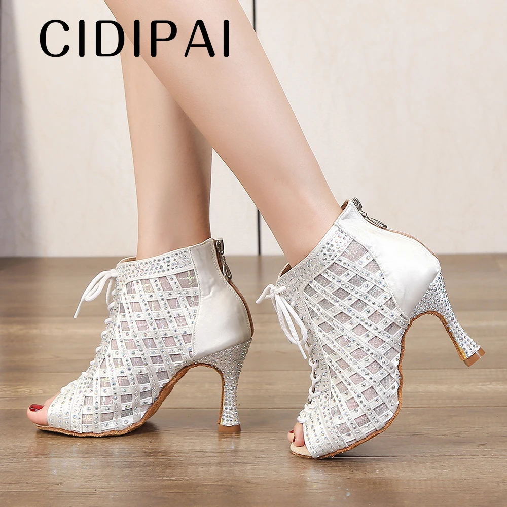 CIDIPAI Dance Shoes For Women Soft Soles Latin Dance Shoes Ballroom Dance Boots Tango High Heel Party Performance Shoes Salsa