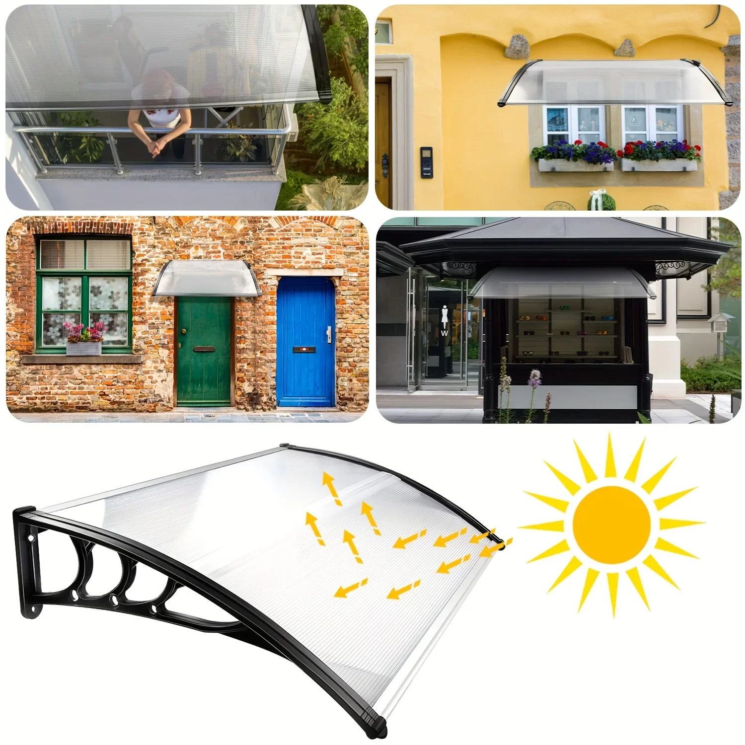 Silent Canopy Frame Style, Outdoor Rainproof Eave Sunshade, Simple Rain Shelter, Sunlight Shelter