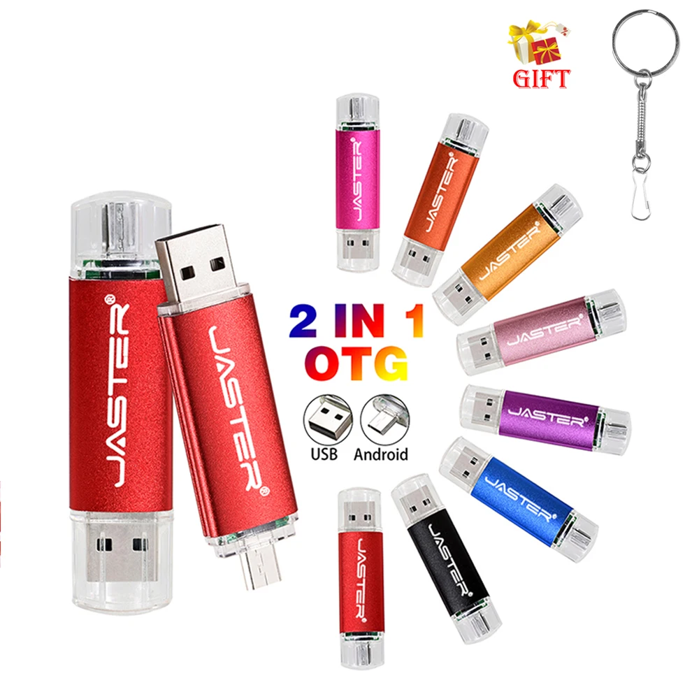 Metal OTG Android USB 2.0 Flash Drive 64GB Colorful Creative Gift Memory Stick 32GB Personalized Customization Pen Drive16GB